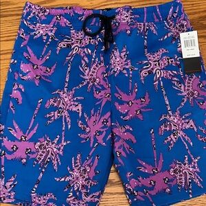 NWT Good Vibes Purple Palm Tree Board Shorts